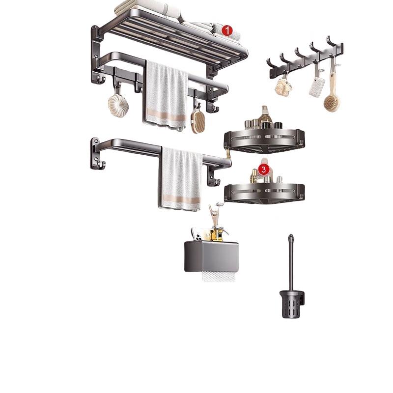 Qianlv 6-Piece Space Aluminum Bathroom Hardware Set
