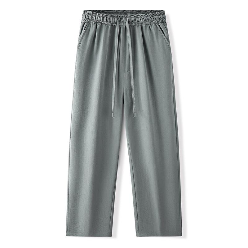 

Мужские легкие, тонкие, мятые, летние, тонкие, спортивные, быстросохнущие, ощущение льда, прямые, свободные, широкие брюки, повседневные длинные брюки XXXL серый