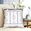 My Happy Place Pillow Case Printed Home Soft DIY Pillow Cover Hockey Life Hockey Ice Hockey Ice Rink Rink Hockey Player