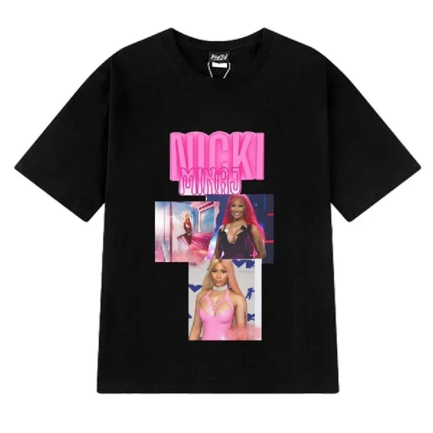 

Hot rapper Nicki Minaj Cute Graphic black T Shirts Men Women Fashion Hip Hop streetwear Unisex 100% Cotton short sleeve T-shirt XXXXXL чорний