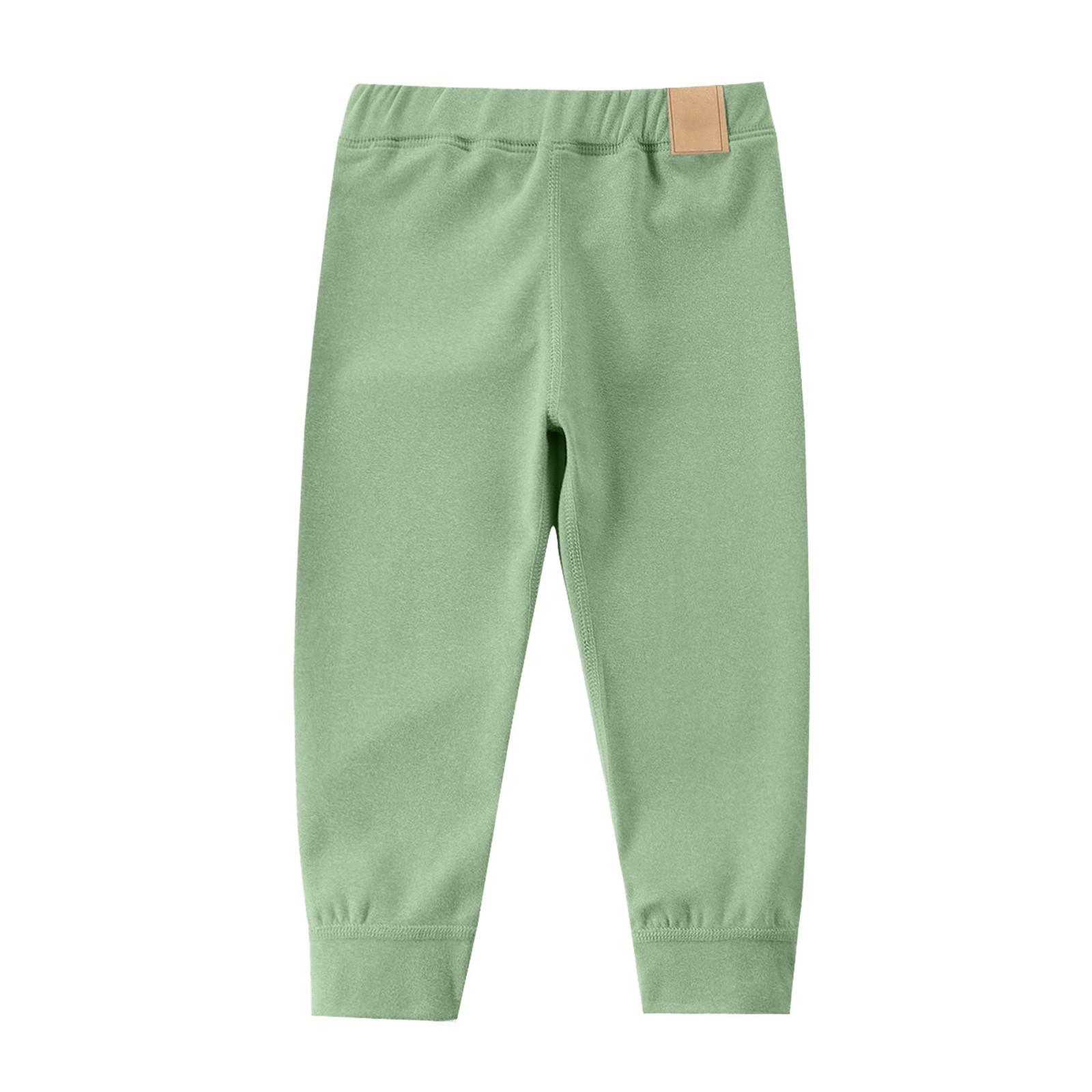 

Toddler Girls Cotton Elastic Waist Leggings Soft Knit Pants for Everyday Wear and Comfort Fit 100 зелёный