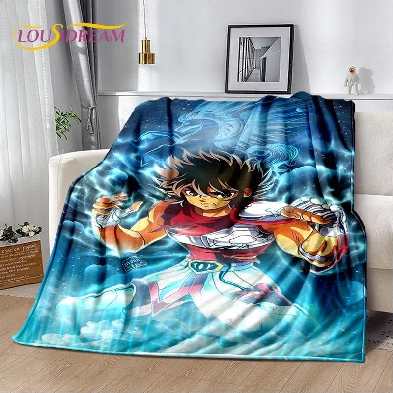 Cartoon Saint Seiya 3D Retro Soft Flannel Blanket for Beds Bedroom Sofa Picnic,Throw Blanket for Cover Outdoor Leisure Nap Gift