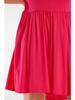 Loose viscose mini dress with short sleeves, fuchsia S