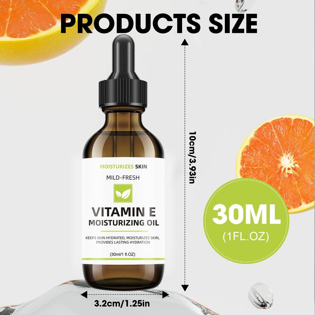 Vitamin E Oil - Natural Repair Dry, Damaged Skin from Surgery & Acne, Age Spots & Wrinkles. Boost Collagen for Moisturized, Youthful-looking Skin