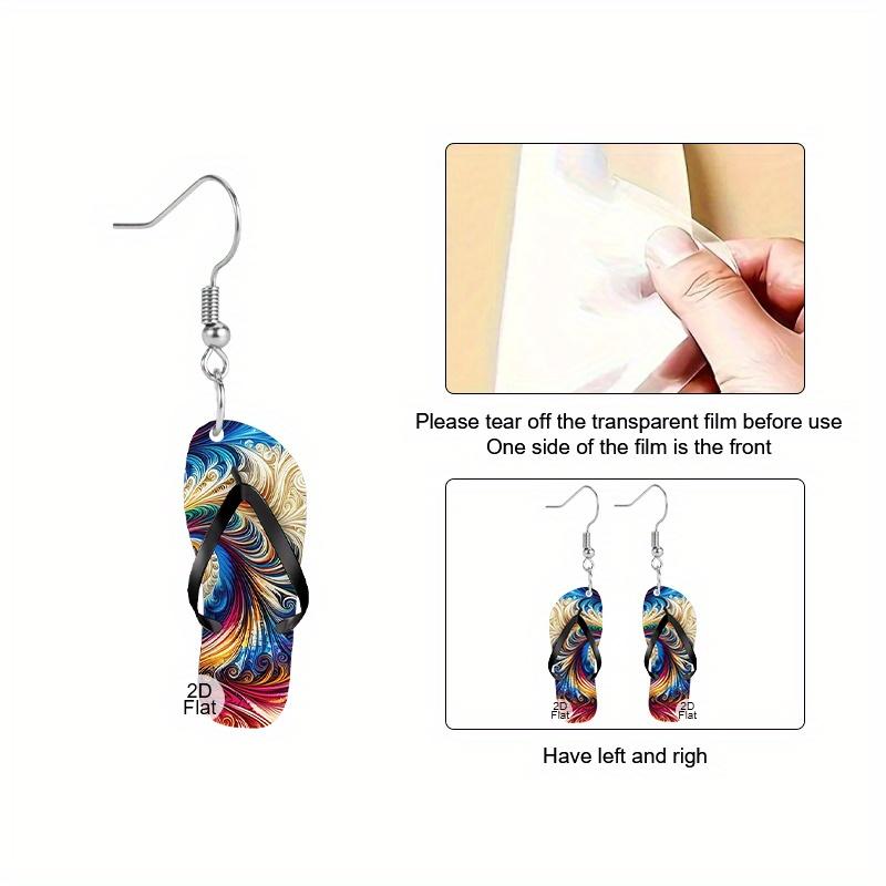 2D Summer Slippers Pattern Ear Jewelry Dangle Earring Daily Outfits Party Accessories Perfect Gift for Family/ Friends