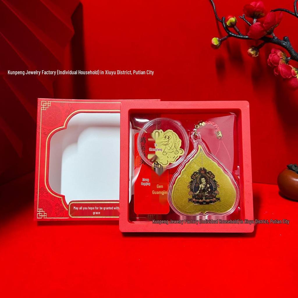 999 Pure Gold Zodiac Guardian Phone Sticker - Colorful Zodiac Buddha Scenic Gift