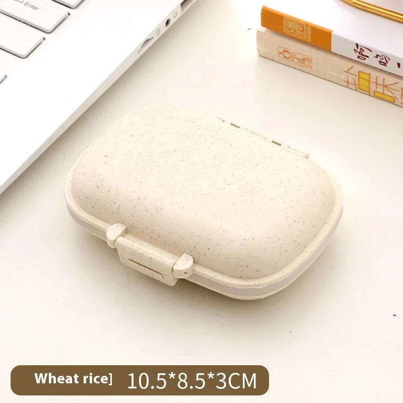 1PC Portable 8-compartment Sealed Pill Box Moisture-proof One-week Pill Box With Cover Double-layer Dispenser Medicine Box