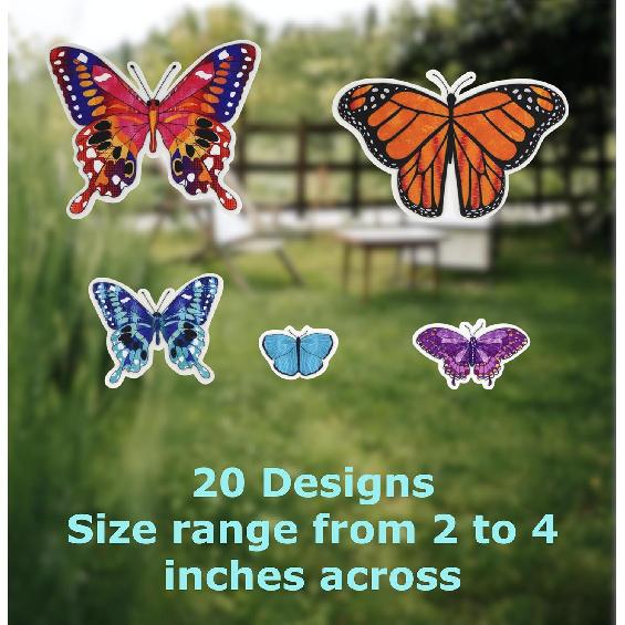 Iconikal 100-Count Static Cling Vinyl Window Decorations, Butterflies (5 Sheets of 20)