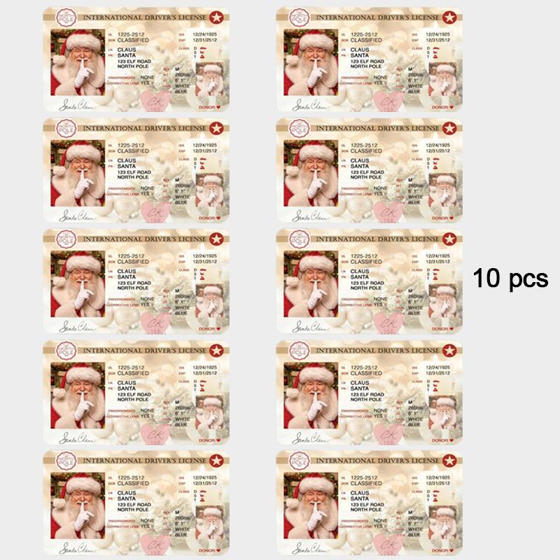 1~10 Kaarten Kerstman Vliegvergunning Kerstavond Rijbewijs Kerstcadeau Voor Kinderen Kinderen Kerstdecoratie 2025