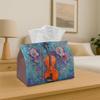 1pc Multifunctional Tissue Box Holder & Napkin Dispenser - Compatible with Tissues/Roles/Sheets, Decorative Orange Violin Design, Durable Organizer Fo