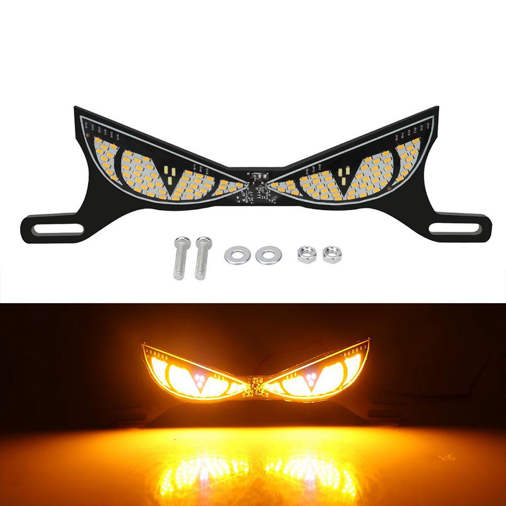 1 Set Motorcycle License Plate Light Cat's Eye LED License Plate Light Tail Decorative Lamp Strobe Light Reversing Signal Light
