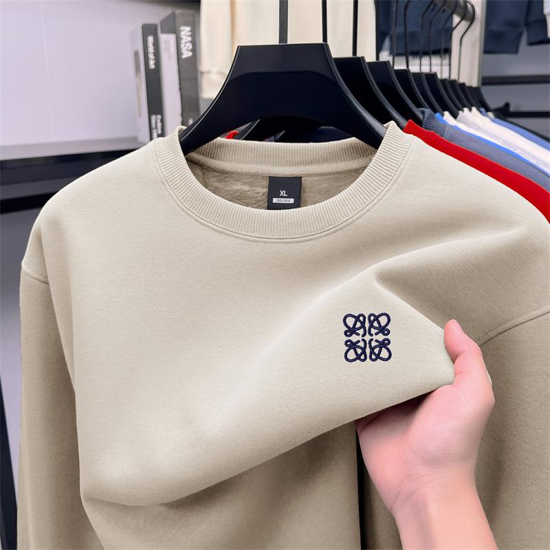 Wovey Winter Collectie Heren Ronde Hals Lange Mouw Pullover Hoodies Luxe Kwaliteit Geborduurd Verdikt Warmte Mode Herenkleding 5XL