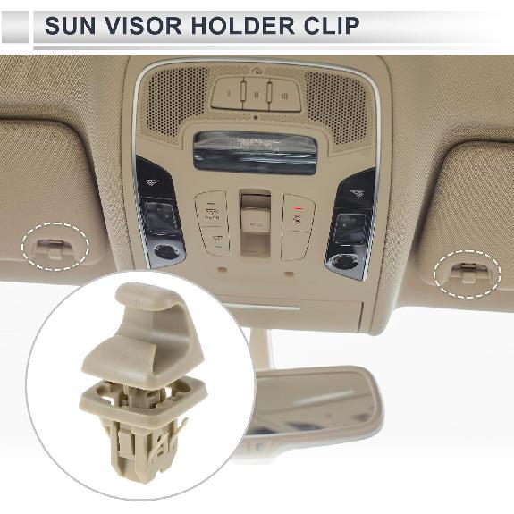 Sun Visor Holder Clip for Toyota Camry Highlander Corolla Prius RAV4 Solara Matrix Sun Visor Retainer Clip Hook No.74348-06030 Plastic 1 Pc Beige