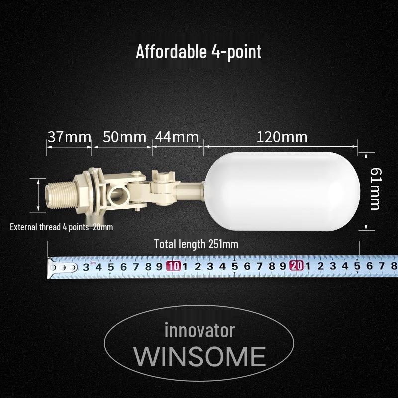 

Adjustable Automatic Plastic Float Valve Water Level Controller for Home Use - Ideal for Tanks, Towers, and Ponds.