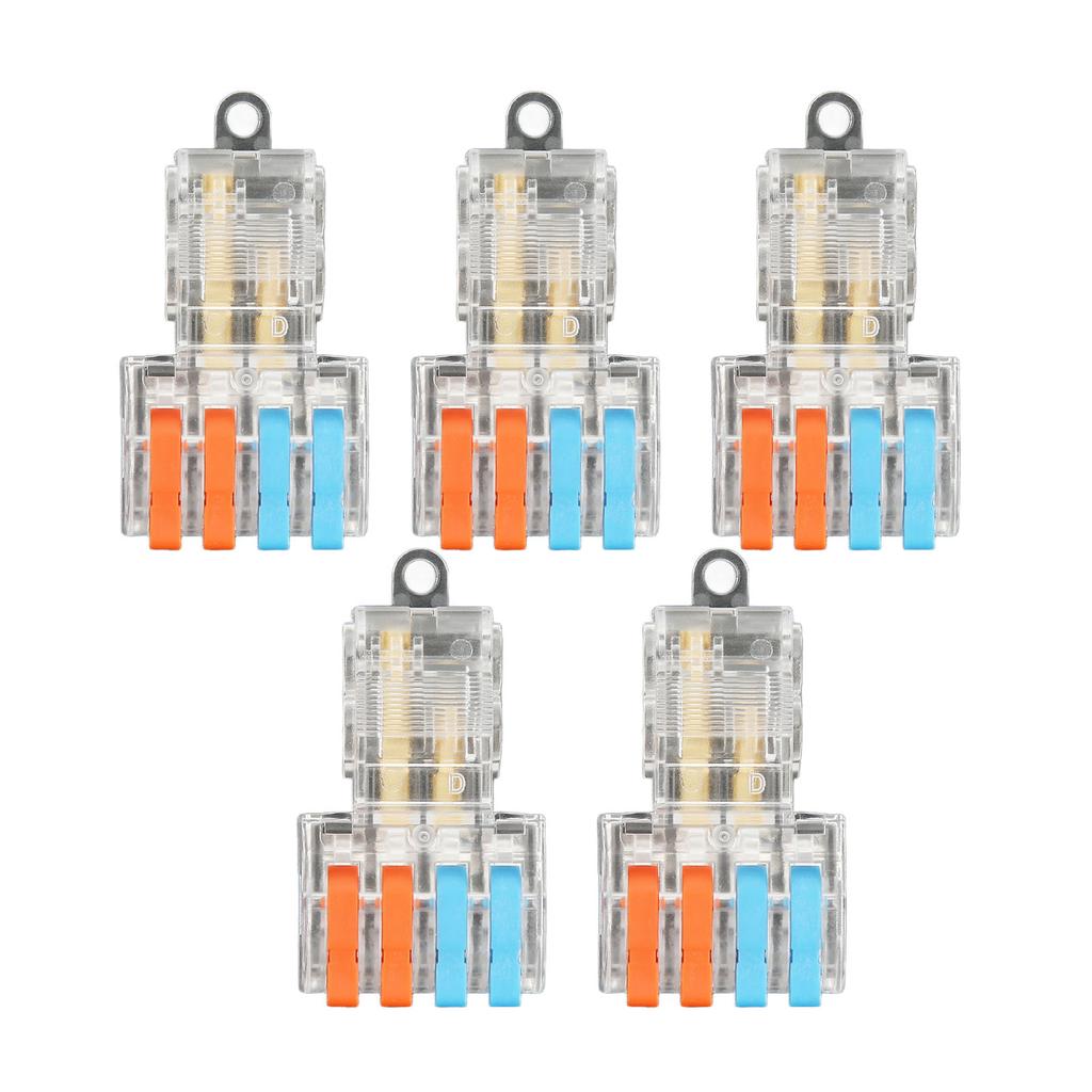 Quick Wire Connector Brass Contact Lever Cable Splitter Terminal Block for Lighting Appliance 250V