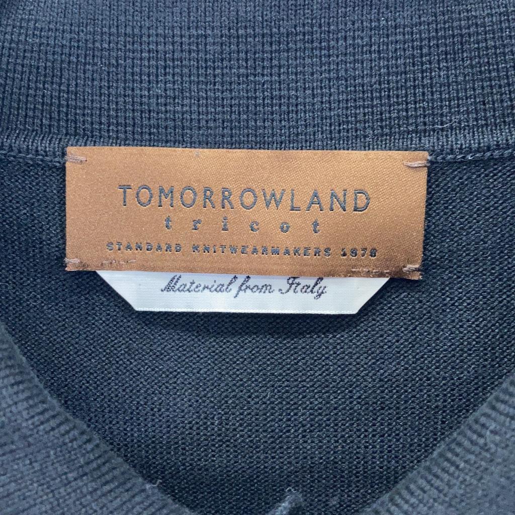 TOMORROWLAND 61-02-12-02002 Black Silk Cotton Knit Polo Shirt SESIA tops M blackUsed