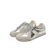 Retro casual sports shoes spring and summer new soft leather niche silver ballet training shoes