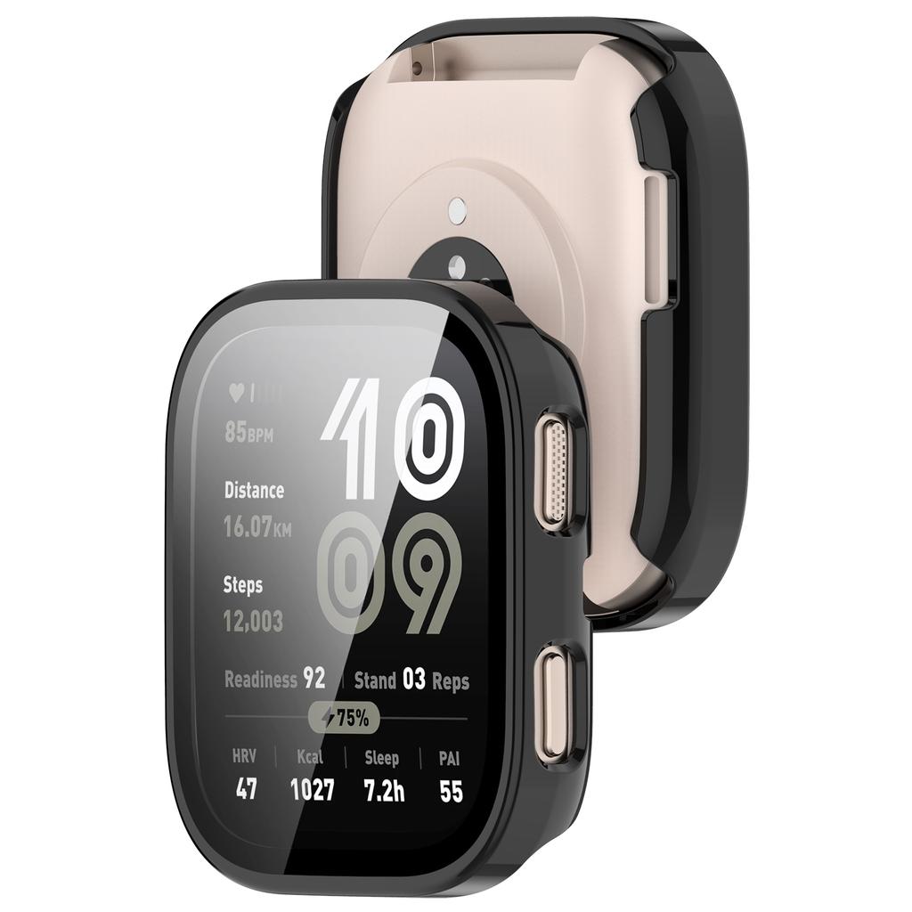 For Huami Amazfit Bip 6 (A2435) Watch Case PC Frame Cover with Tempered Glass Screen Film