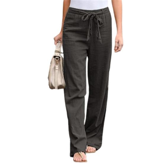 Ladies Loose Pants Casual Waist Band Wide Leg Loose Trousers Daily Wear