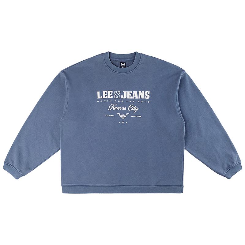 Lee Унисекс Свободного Кроя Свитшот с Круглым Вырезом и Принтом Логотипа с Длинным Рукавом S 10340₽