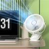 Quiet Desk Fan USB/Battery Powered Clip On Fan Portable Small Fan with Night Lamp Strong Clamp 3 Speeds Angle Adjustment