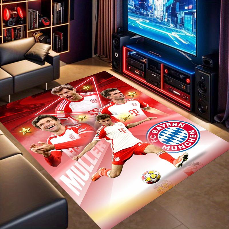 Thomas Muller Bayern Munich Football Star Collage Print Area Rug Non‑Slip Rectangular Floor Mat Soccer Fan Decor Rug for Bedroom Living Room