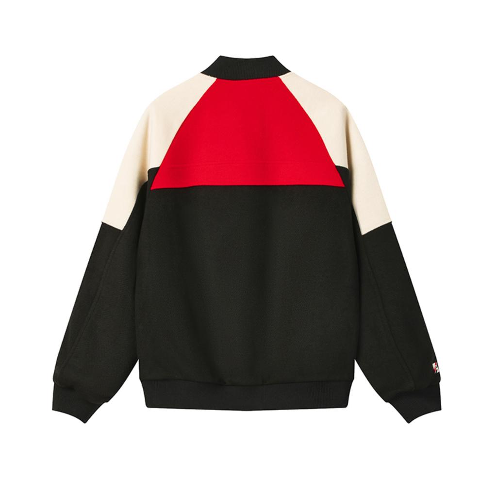 FILA Original Fashion Retro Classic Personality Trendy Casual Color-Block Comfortable Versatile Knitted Jacket Men jackets F11M619510FBK