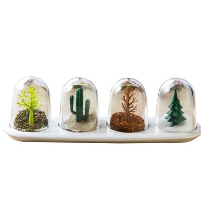 4pcs Seasoning Storage Container Innovative Cute Design Seasoning Shaker Kitchen Spice Jar Set for