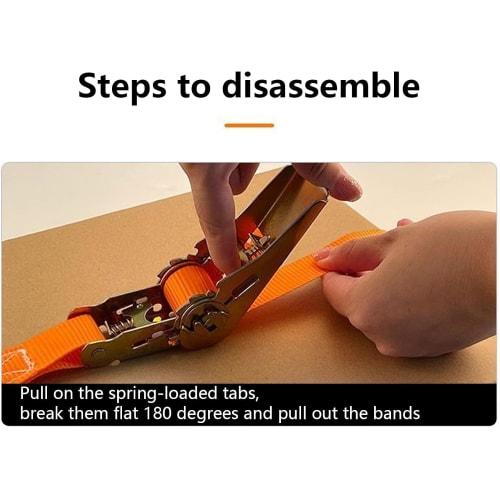 Set of 2 BetterJonny Lashing Belts, 25mm Wide, 800kg Load Capacity, Ratchet Belt, 12m Spool, Best Answer for Cargo Tie-Down and Securement, Kotei Fuka