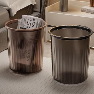 Pattumiera senza coperchio, trasparente, di alta qualità, per bagno, camera da letto, ufficio - Grande formato con anello pressa per sacco.