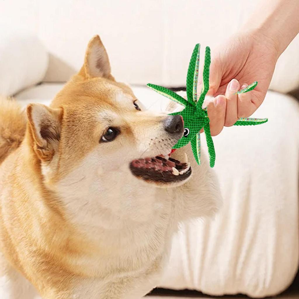 Small Squeaky Dog Toys Octopus Shaped Pet Chewer Indoor Pet Chew Doll For Tug-of-War Teething Training Aggressive Chewers