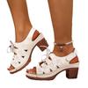 Women's Wide Width Roman Sandals, Single Strap Buckle Wedge Heels, European High Heel Slides for Women