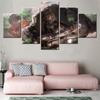 5 Pieces Canvas Wall Arts Anime Poster Painting Carom Picture Print Attack On Titan Wallpaper Home Decor Bedroom Teenager Gift