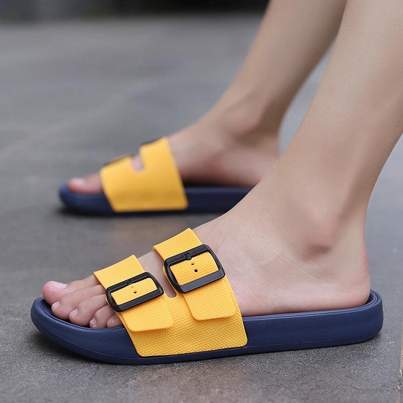 Men's Sandals Men's Slippers Beach Shoes Unisex Wear-resistant Non-Slip Shoes for Men Soft and Comfortable Non-Slip Thick Bottom