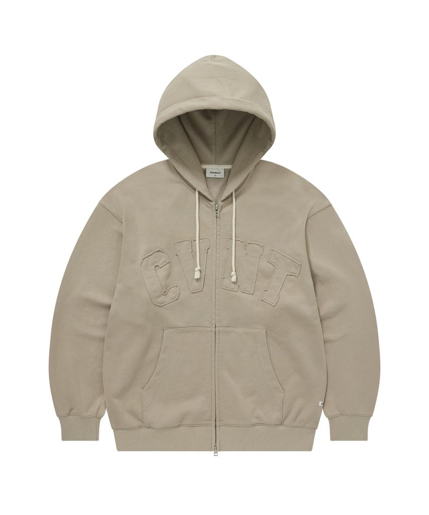Covernat Cvnt Vintage Zip-Up Hoodie Light Khaki