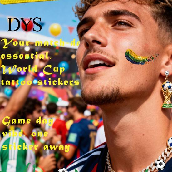 Tattoo Stickers Waterproof Sweatproof Temporary Tattoos for Club Decals Events Parties Football Fans Makeup Face