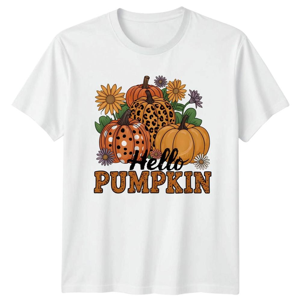 Hello Pumpkin Unisexs TShirt Fall Autumn Harvest Gift For Her S