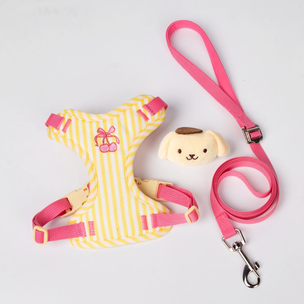 

Colorful Pet Vest Type Chest Strap Puppy Leash Anti-free Cute Dog Rope for Small Medium Sized Dogs with 1.5m Traction Rope Puppy XS