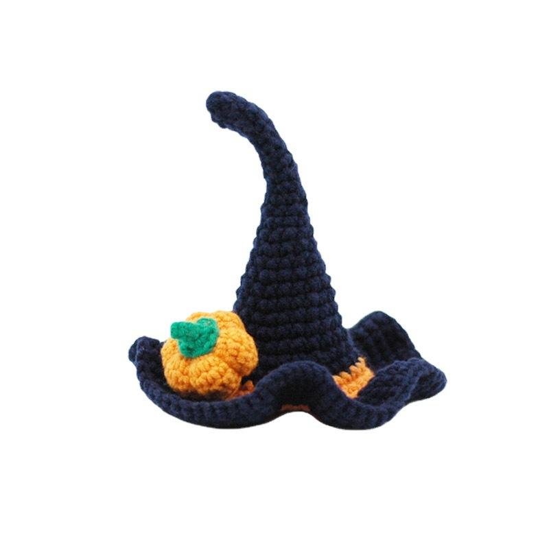 Handmade Halloween Witch Hat for Pets Woolen Pet Clothes