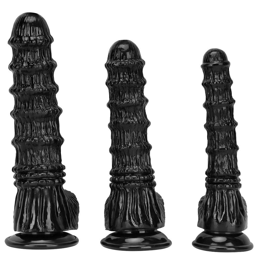Layered Black Horse Dildo: XL Self-Pleasurer & Anal Expander for Men and Women