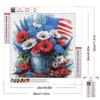 Independence Day Flower 5D DIY Full Drill Round Diamond Painting Kit Home Decor