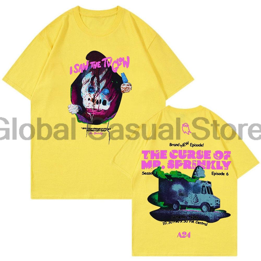 

I Saw the TV Glow Movie Tshirt 2024 New Logo Crewneck Short Sleeve Tee Women Unisex Streetwear Tops Funny Clothes 4XL
