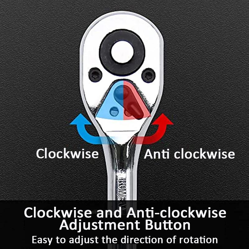 1/4 " 3/8" 1/2 " Quick Ratchet Wrench Quick Drop Socket Wrench Chrome Vanadium Steel Labor-saving Tool Optional Torque Gauge