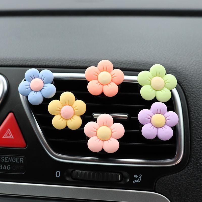 Cute Cartoon Flower Car Air Vent Decoration Aromatherapy Perfume With Long-lasting Light Fragrance