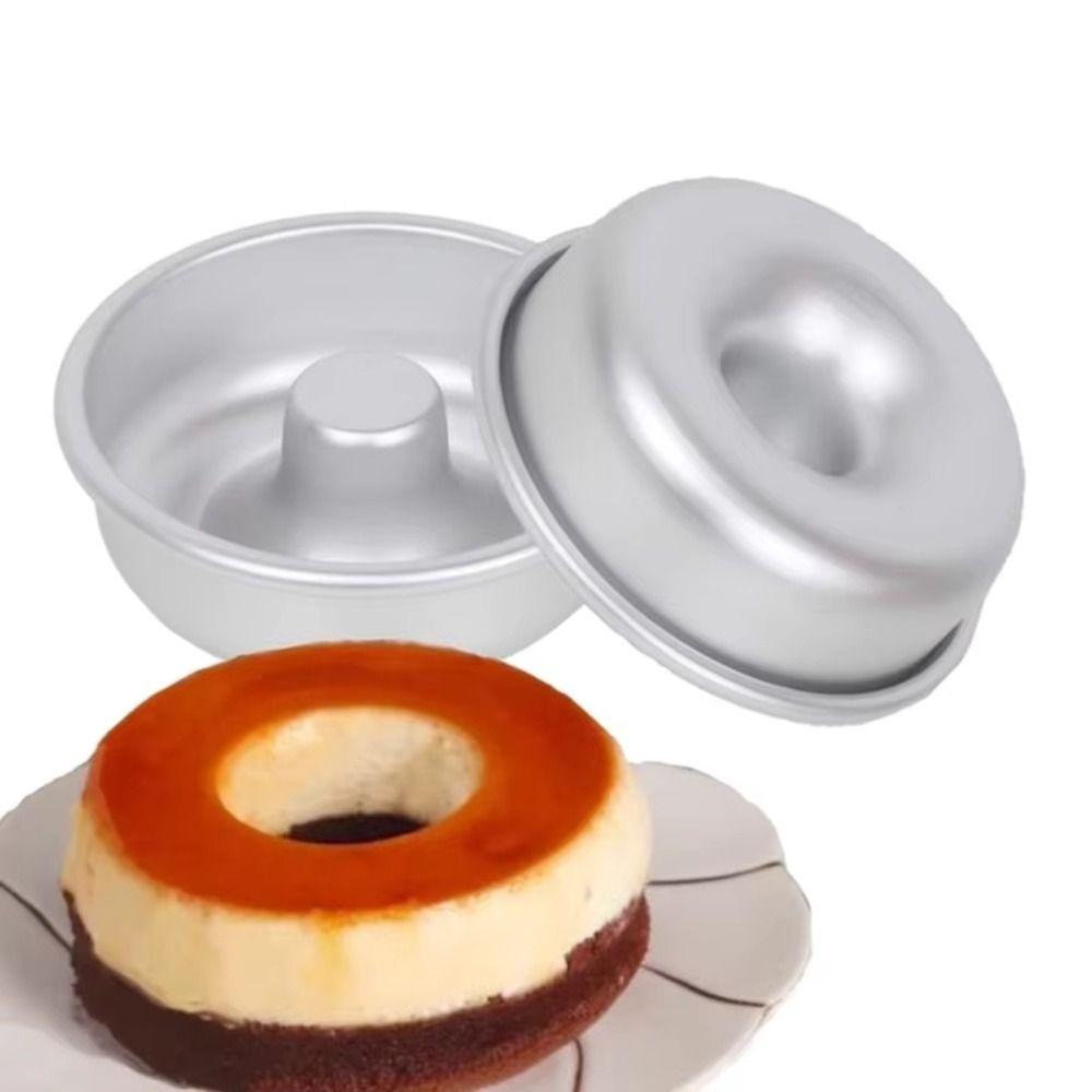 DIY Cake Mold Aluminum Doughnut Donut Mold Portable Chiffon Mold Kitchen Baking Tools