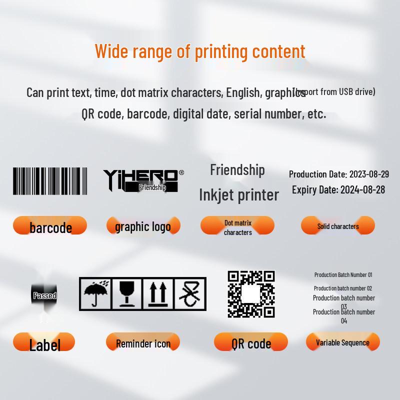 B7 Handheld Inkjet Printer with Quick-Dry Ink for Carton and Bag Date Coding
