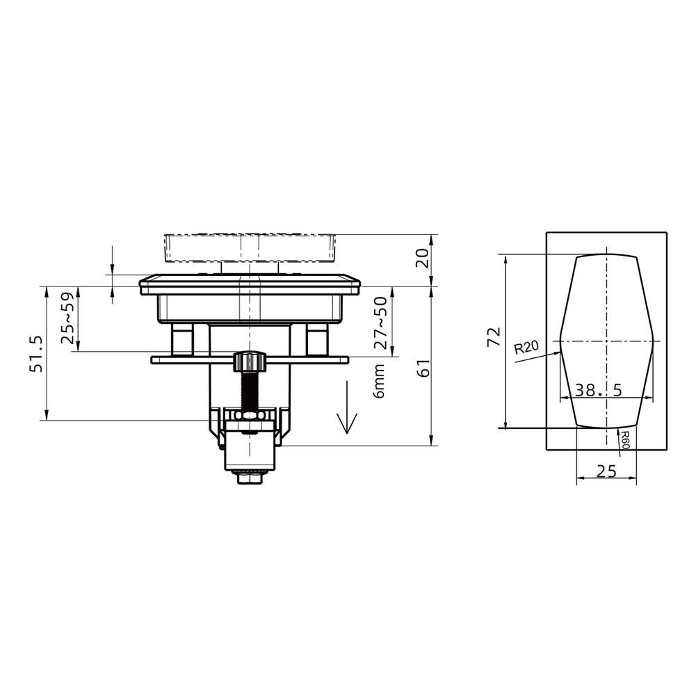85×46.7×61mm Cabinet Lock Anti-Pry Type IP65 Security