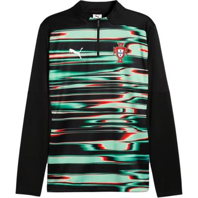 Drycell Portogallo Pre-Partita Aderente Girocollo Manica Lunga Maglia da Calcio Uomo top Nero Verde 779545-18