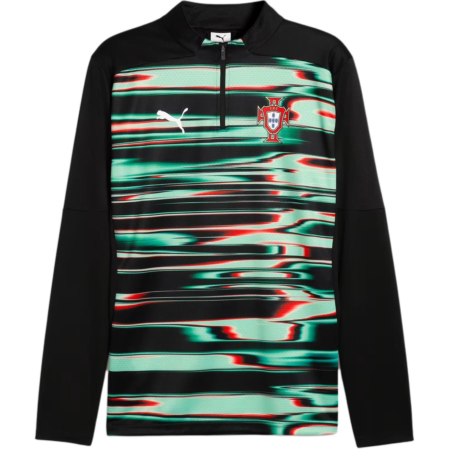 

Puma Drycell Portugal Pre-Match Fitted Crew Neck Long Sleeve Football Shirt Men tops Black Green 779545-18 S