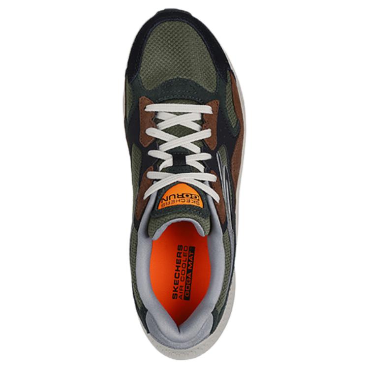 Skechers Go Run Comfortable Low-Top Casual Running Shoes Men Sneaker Black Green Brown 220872-OLV